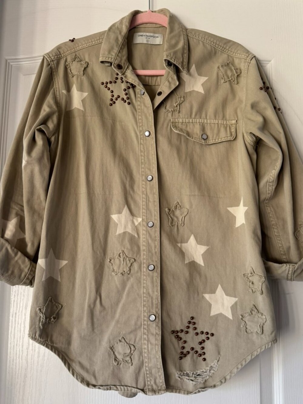 Unique One Teaspoon by Free People Shirt Jacket - stud adorned and patching